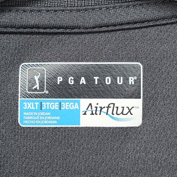 PGA Tour Golf Polo Shirt Mens 3XLT Gray Airflux Short Sleeve Stretch Performance - Picture 6 of 9